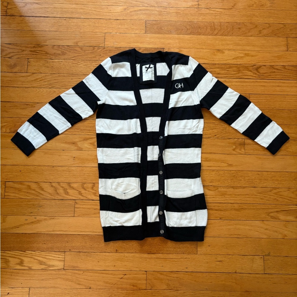 Gilly Hicks Black and White Striped Kids Cardigan